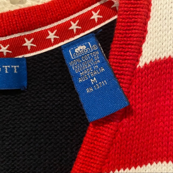 Karen Scott VEST Woman’s Medium TOP RED WHITE BLUE STARS Stripes Vest sleeveless - Picture 2 of 4